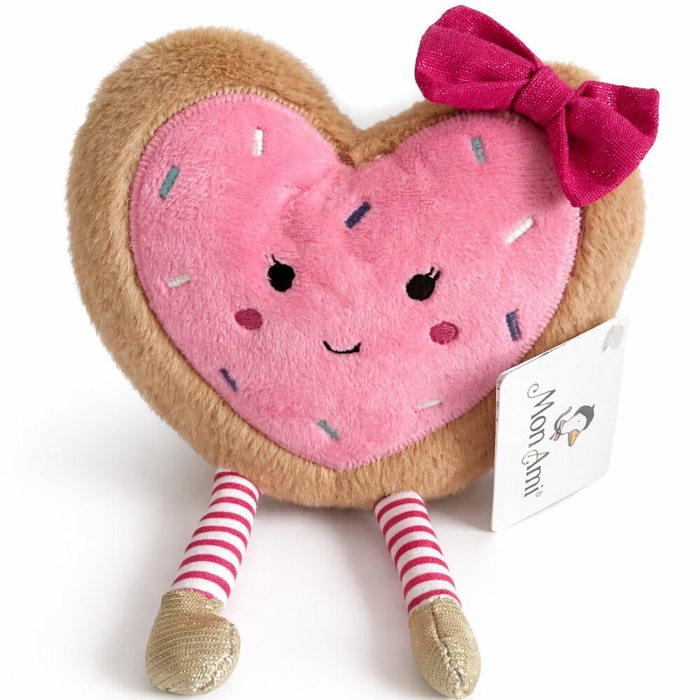 Mon Ami 7”‎ Sweetheart Cookie, pink with sprinkles, NWT